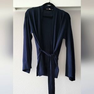 LOFT Wrap Cardigan Sweaters, Extra Wide Sleeves, Women's Small, Dark Navy Blue